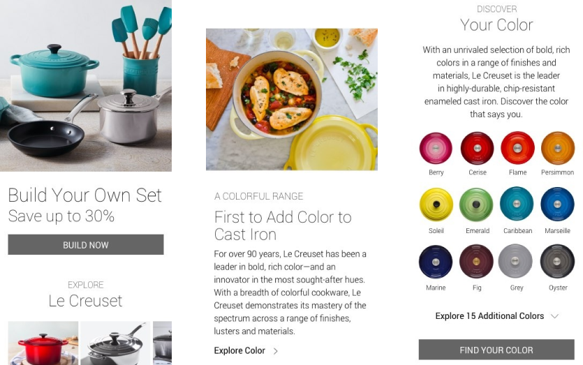 Le Creuset content and commerce modules