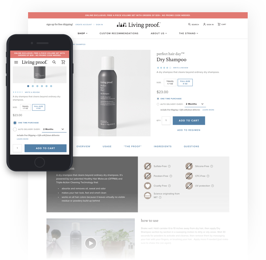 Living Proof product detail page